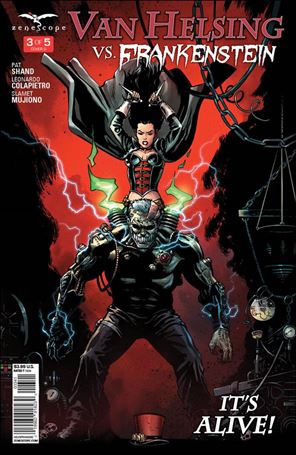 Van Helsing vs Frankenstein issue 3-D Sami Kivela Cover
