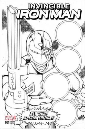 Invincible Iron Man (2015)  issue 1-YF Rob Liefeld NYCC Black & White Cover
