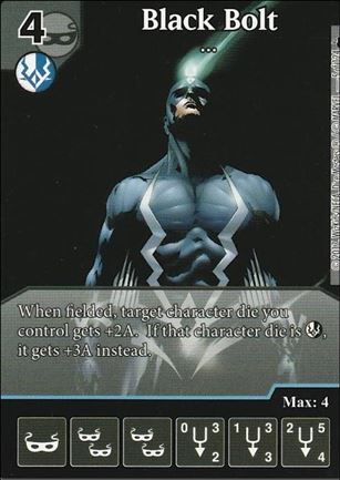 Marvel Dice Masters Deadpool card 5-B Black Bolt ... (Alternate Art)