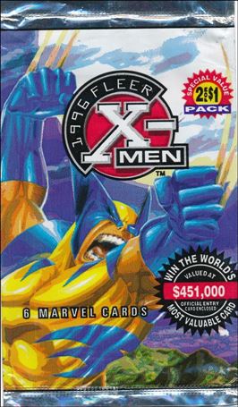 1996 Fleer X-Men Wal-Mart card 2 Sealed Pack - Vertical