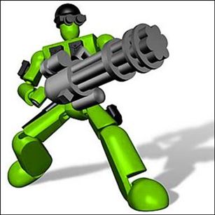 Stikfas figure 10 Omega Male Military (Bright Green)