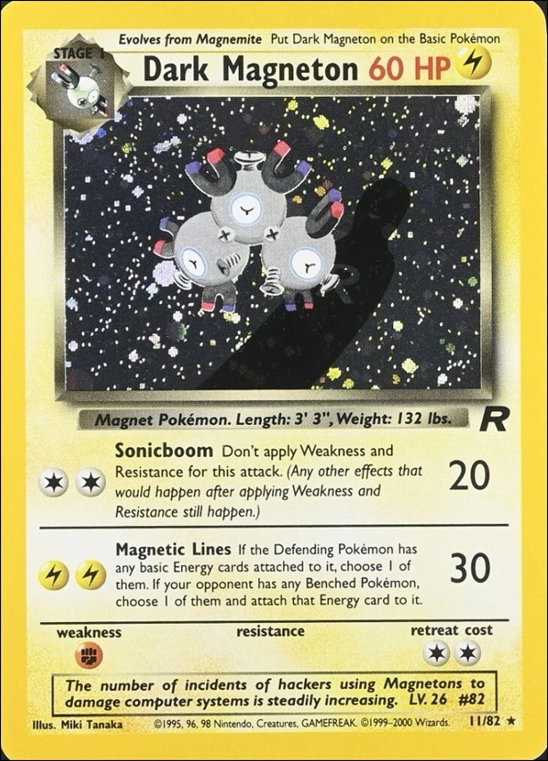 Pokemon: Team Rocket (Base Set) card 11-B Dark Magneton (Holo) - Unlimited