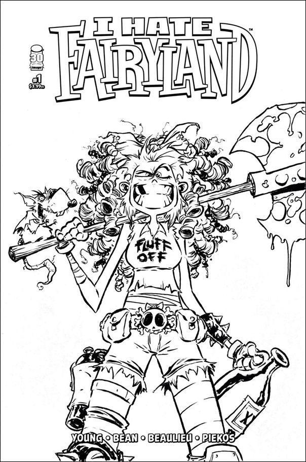 I Hate Fairyland (2022) issue 1-O Skottie Young B&W Cover (Second Printing)