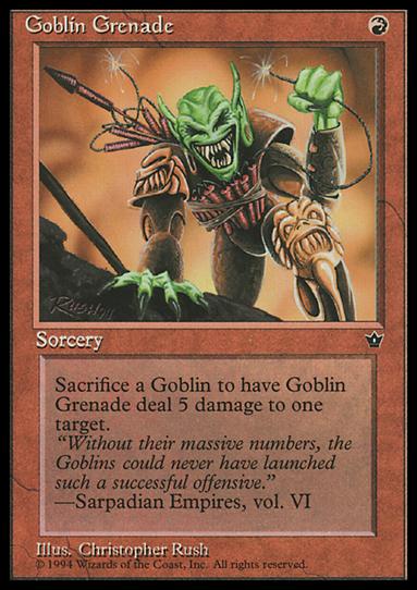 Magic the Gathering: Fallen Empires (Base Set) card 56-C Goblin Grenade