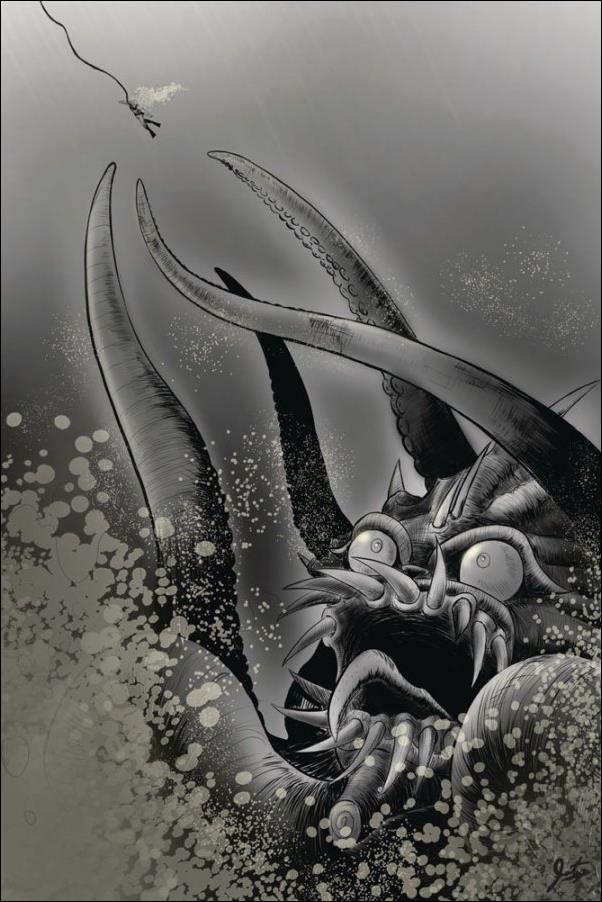 Ice Canyon Monster issue 4-B Jonnuel Ortega B&W Virgin Cover