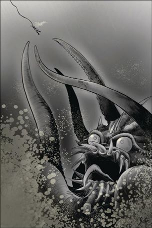 Ice Canyon Monster issue 4-B Jonnuel Ortega B&W Virgin Cover