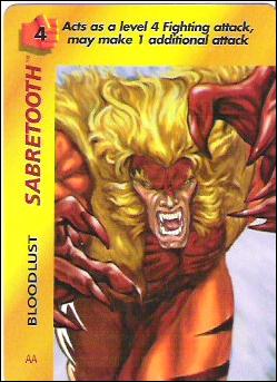Marvel OverPower (Base Set) card nn186 Sabretooth: Bloodlust