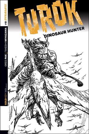 Turok: Dinosaur Hunter (2014) issue 8-C Bart Sears 1:10 Black & White Cover