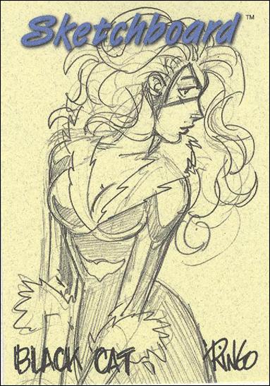 Marvel Creators Collection '98 (Sketchboard Subset) card 3-B Black Cat (Yellow)