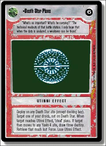Star Wars: Premiere Limited (Base Set) card 226 Death Star Plans
