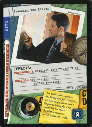 X-Files: The Truth Is Out There (Base Set) card XF97-0381v2 Tracking the Killer