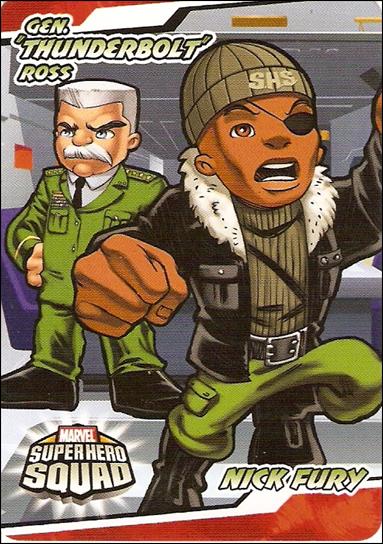 Marvel Super Hero Squad (Sticker Subset) card 4 Gen. "Thunderbolt" Ross / Nick Fury