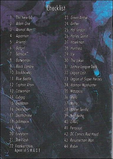 DC Comics: The New 52 (Base Set) card nn Checklist