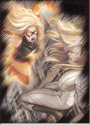Marvel Heroes and Villains (Base Set) card 68 Ms. Marvel vs Moonstone