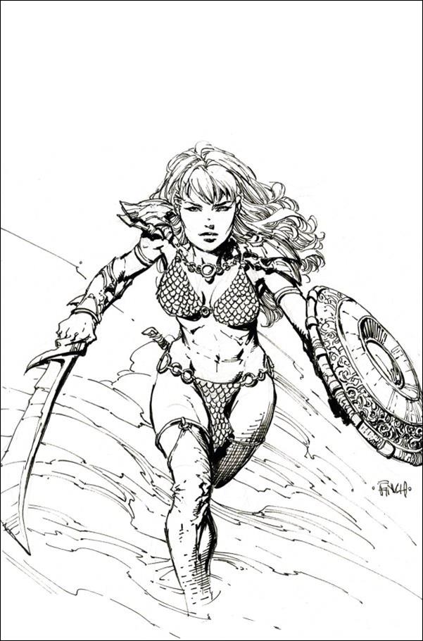Unbreakable Red Sonja issue 2-H David Finch 1:15 B&W Virgin Cover