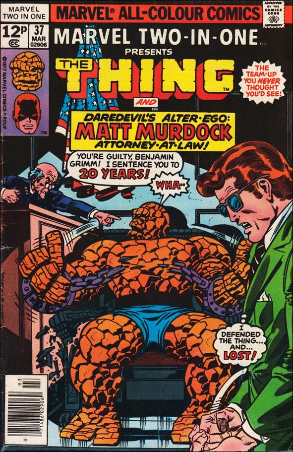 Marvel Two-in-One (1974) issue 37-B UK Price Cover
