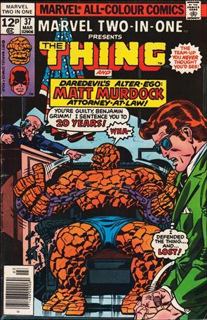 Marvel Two-in-One (1974) issue 37-B UK Price Cover
