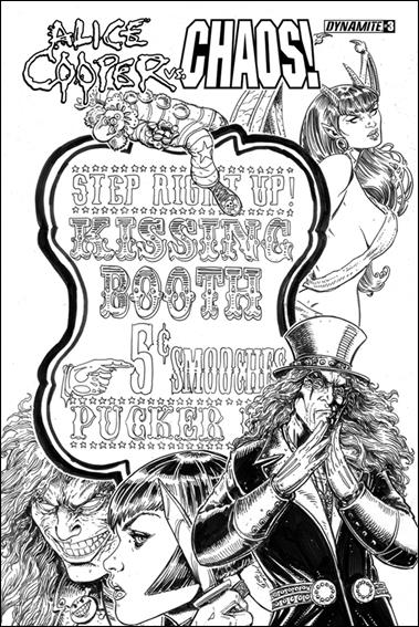 Alice Cooper vs Chaos! issue 3-B Black & White Cover 1:15