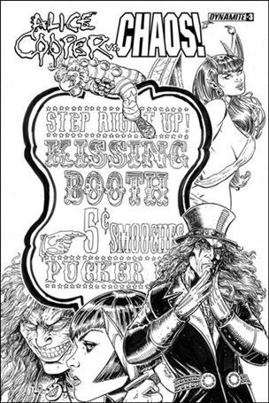 Alice Cooper vs Chaos! issue 3-B Black & White Cover 1:15