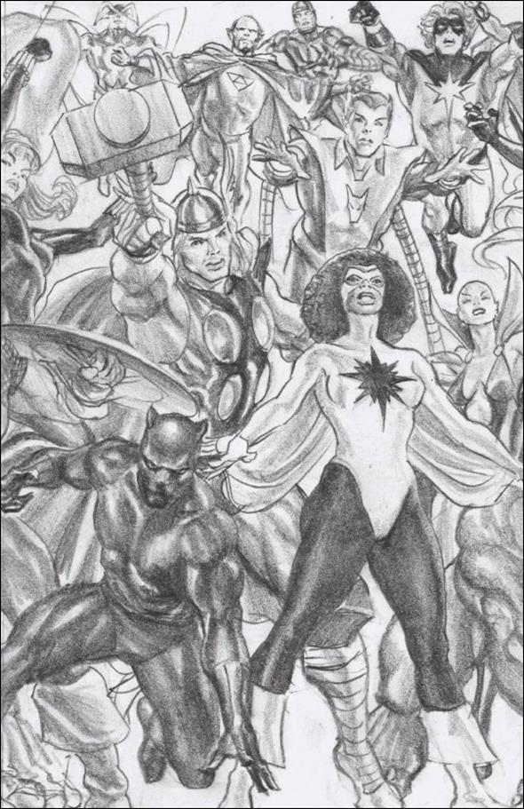 Avengers Inc. issue 1-H Alex Ross 1:100 Connecting Sketch Cover