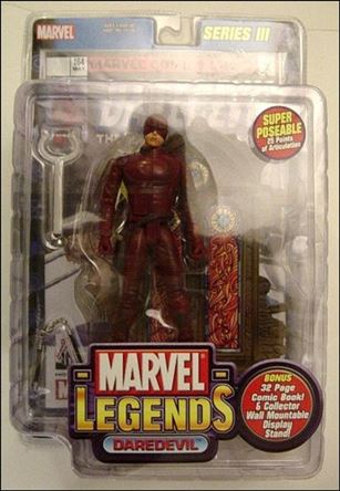 Marvel Legends (Series 3) figure 1-B Daredevil (Stubbled w/ Orange Display Stand)