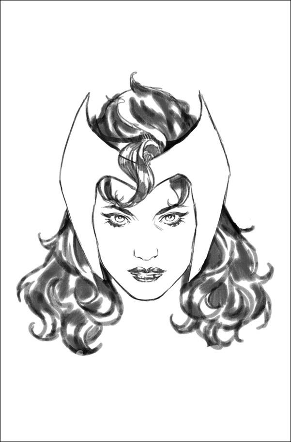 Scarlet Witch & Quicksilver issue 2-D Mark Brooks 1:50 Headshot Sketch Virgin Cover