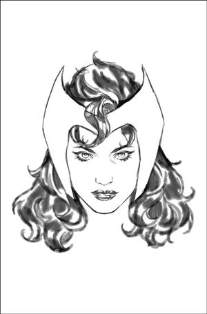 Scarlet Witch & Quicksilver issue 2-D Mark Brooks 1:50 Headshot Sketch Virgin Cover