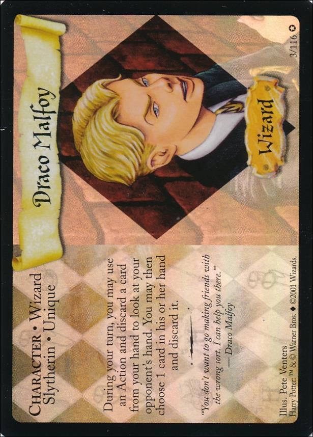 Harry Potter (Base Set) card 3 Draco Malfoy