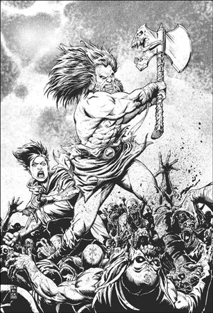 Barbaric issue 1-H Darick Robertson 1:75 Black & White Virgin Cover