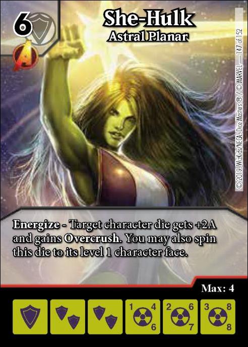 Marvel Dice Masters  Avengers Infinity Gauntlet card 147 She-Hulk: Astral Planar