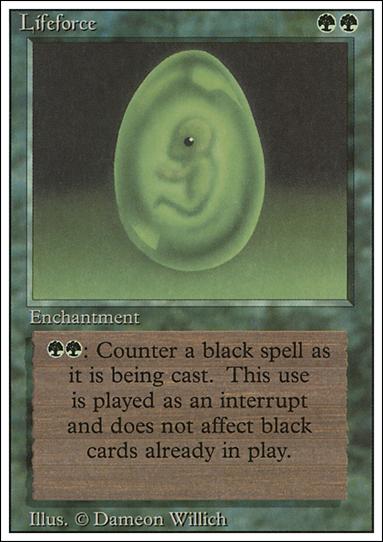 Magic the Gathering: Revised (Base Set) card 207 Lifeforce