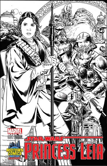 Princess Leia issue 1-V Mark Brooks Midtown Comics Black and White Cover