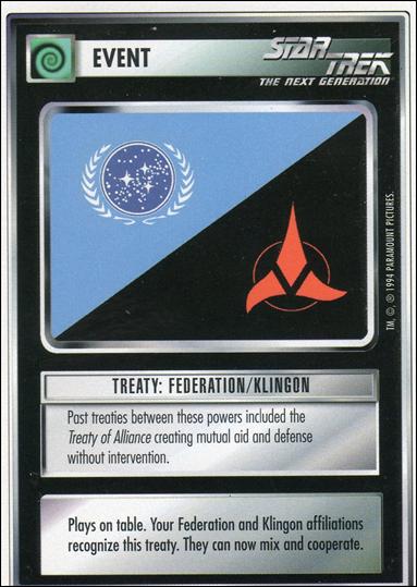 Star Trek: Premiere Unlimited (Base Set) card 99 Treaty: Federation/Klingon