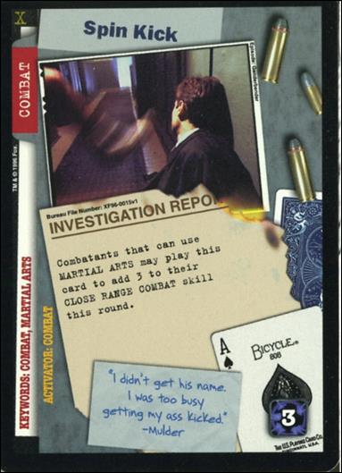 X-Files: Premiere Edition (Base Set) card XF96-0015v1 Spin Kick