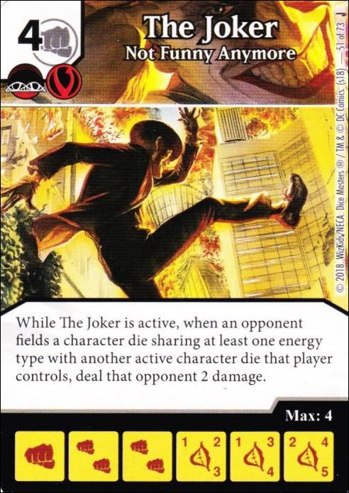 DC Comics Dice Masters Justice card 51 The Joker: Not Funny Anymore