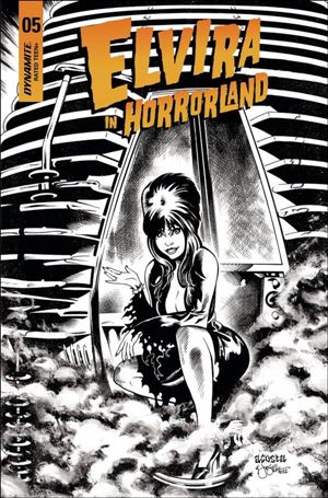 Elvira in Horrorland issue 5-E Dave Acosta 1:10 B&W Cover