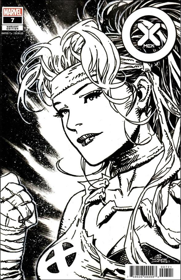 X-Men (2021) issue 7-C Jim Cheung Black & White Headshot Cover