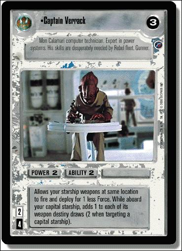 Star Wars: Death Star II Limited (Base Set) card 98 Captain Verrack