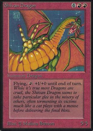 Magic the Gathering: Limited Edition Alpha (Base Set) card 174 Shivan Dragon