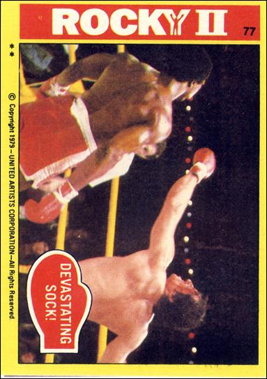 Rocky II (Base Set) card 77 Devastating Sock!