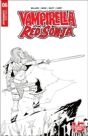 Vampirella / Red Sonja issue 6-I Drew Moss 1:10 Black & White Cover