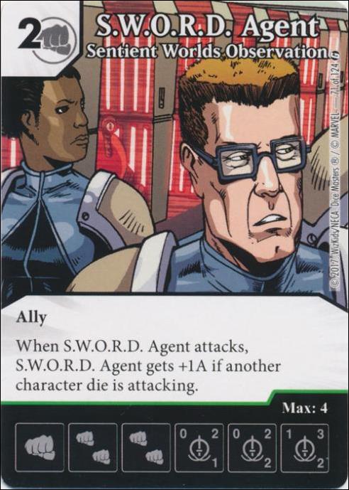 Marvel Dice Masters Guardians of the Galaxy  card 71 S.W.O.R.D. Agent: Sentient Worlds Observation 