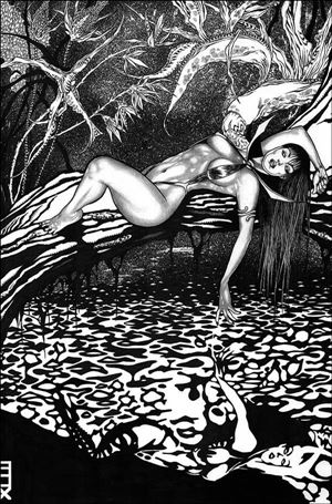 Vampirella vs Purgatori issue 5-L Russell Fox 1:11 Black & White Virgin Cover