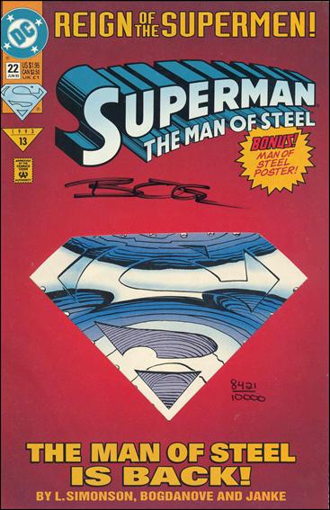 Superman: The Man of Steel issue 22-C DF Die-Cut Cover (signed by Jon Bogdanove) 1/10000