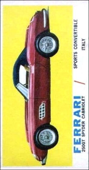 Sports Cars (1961) (Base Set) card 55 Ferrari 250GT Spyder Cabriolet