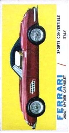 Sports Cars (1961) (Base Set) card 55 Ferrari 250GT Spyder Cabriolet