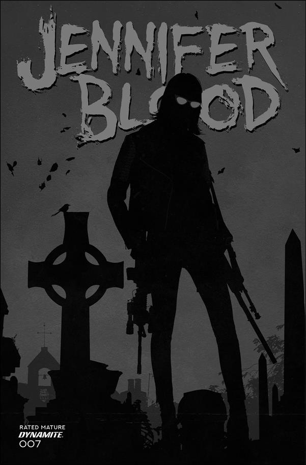 Jennifer Blood (2021) issue 7-K Tim Bradstreet 1:10 Black & White Cover