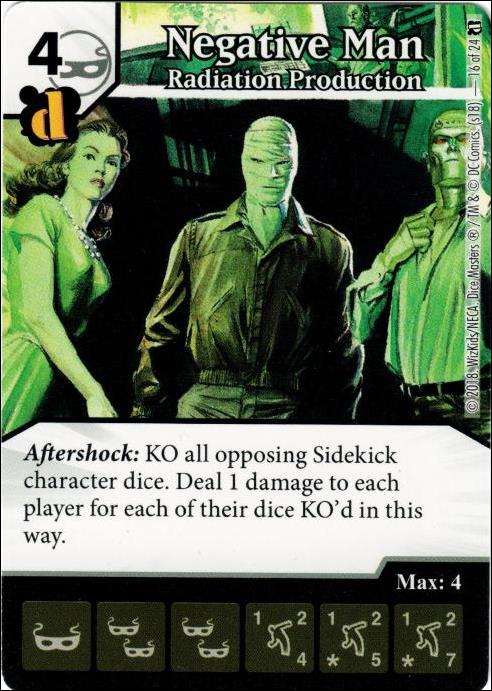 DC Comics Dice Masters Doom Patrol card 16 Negative Man: Radiation Production