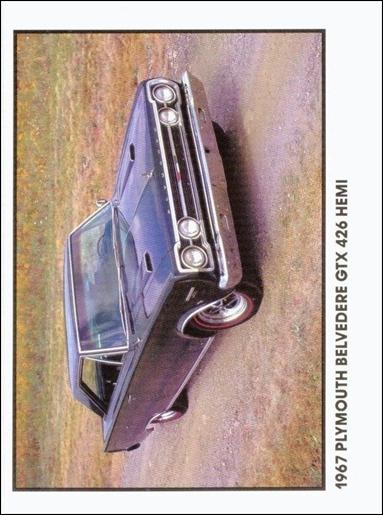 Muscle Cars (Base Set) card 7 1967 Plymouth Belvedere GTX 426 Hemi