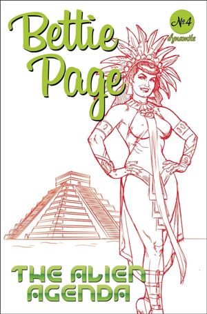 Bettie Page: The Alien Agenda issue 4-N Joseph Michael Linsner 1:11 Red Line Art Cover